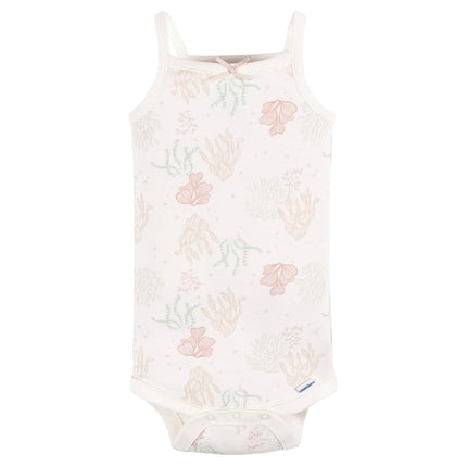 Gerber Baby Girls Multi-pack Sleeveless Onesies Bodysuit, Green Foral, 12 Months