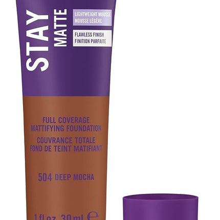 Stay Matte Lightweight Foundation - 504 Deep Mocha by Rimmel London for Women - 1 oz Foundation
