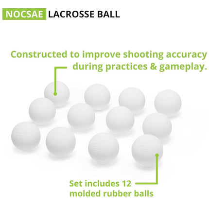 Champion Sports LBW3SET Nocsae Lacrosse Ball Set, 3, White