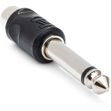 HOSA Cable GPR101 RCA to 1/4 Inch TS Adaptor-2 Pack, Black
