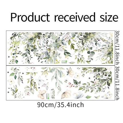 CNUSER 3D Wall Stickers DIY Green Plants Leaves Flower Wall Art Decal Decor for Bedroom Living Room Offices Home Decoration