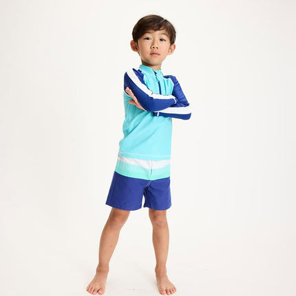 Gymboree Boys' and Toddler Embroidered Long Sleeve Rashguard, Dino Surfer, 12