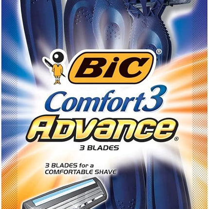 BIC Comfort 3 Advance Men's 3-Blade Disposable Razor, 6 Count
