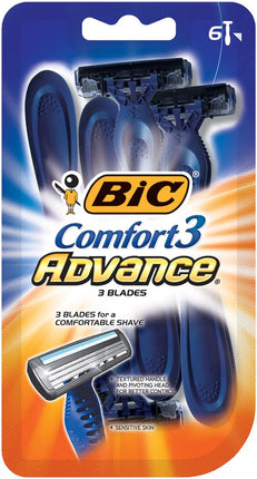 BIC Comfort 3 Advance Men's 3-Blade Disposable Raz