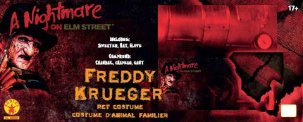 Rubies unisex adult Costume, Official s A Nightmare on Elm Street Freddy Krueger Halloween Pet Dog Costume Size Medium, Multicolor, M UK