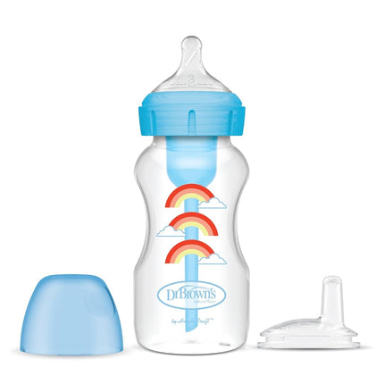 Dr. Brown's 270ml Wide-Neck Transition Bottle - Blue Rainbow
