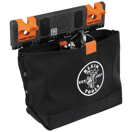 Klein Tools BC510S Bucket Work Center Hardware Tool Pouch with Carabiner, Magnetic, S Hook Rail System Accessory for Lineman Tools