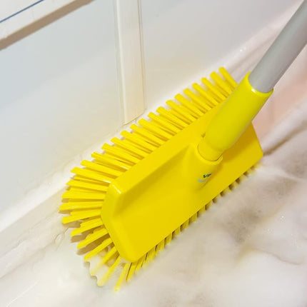 Vikan 70477 High-Low Brush, 10-1/4" Polyester Bristle, Orange