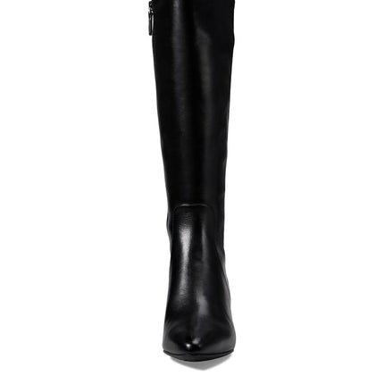 Cole Haan Women's The Go-to Block Heel Tall Boot 45mm Fashion, Black Leather, 8.5 UK