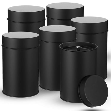 Zopeal 6 Pack Metal Tea Tin Canister with Airtight