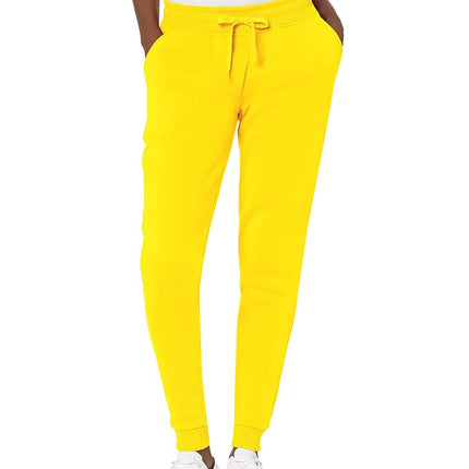 Southpole Women's Basic Fleece Joggers Junior Sweatpants, Cyber Yellow, S