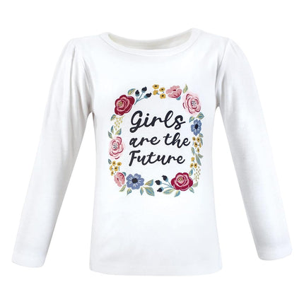 T-shirts à manches longues pour bébé Hudson Baby, modèle Girls World, taille 2T
