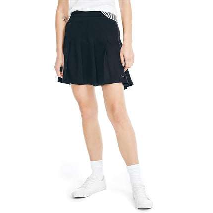 Nautica Women's Pleated Tennis Skirt, True Black, XS