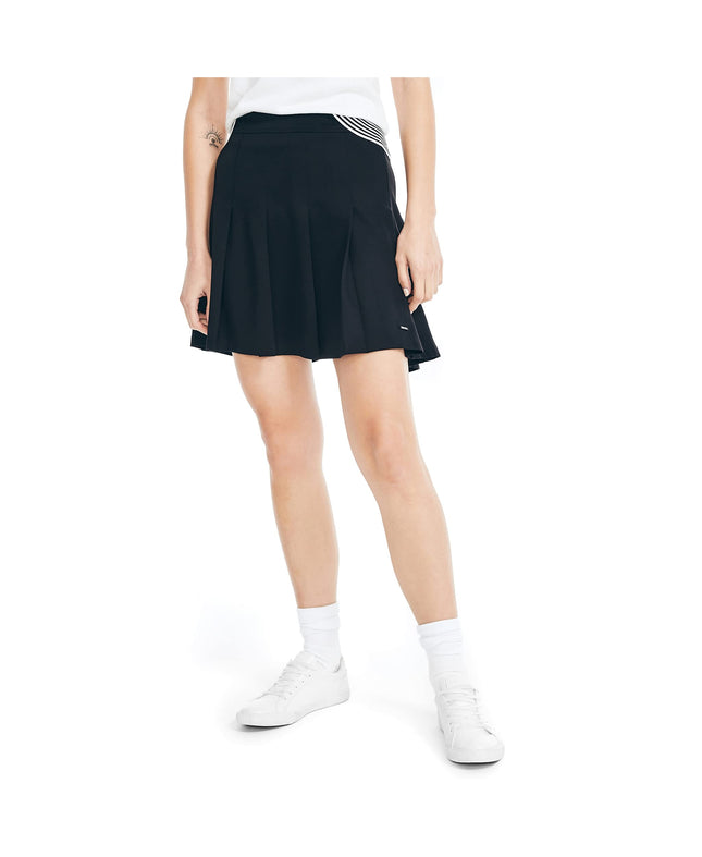 Nautica Women's Pleated Tennis Skirt, True Black, 