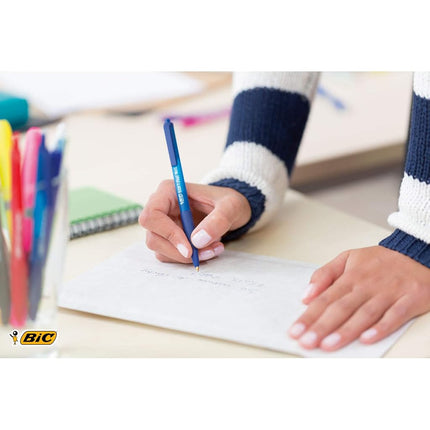 BIC Soft Feel Black Retractable Ballpoint Pens, Medium Point (1.0 mm), 12-Count Pack, Black Pens With Soft-Touch Comfort Grip