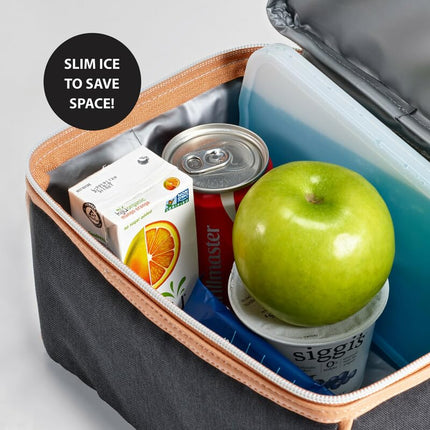 Cool Coolers par Fit + Fresh, lot de 8 blocs réfrigérants XL minces, accumulateurs de froid réutilisables à congélation rapide et peu encombrants pour boîtes à lunch, sacs isothermes ou glacières, bleu