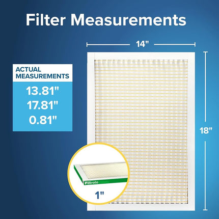 Filtro de aire electrostático Filtrete, 14x18x1, MPR 700, MERV 8, reducción de polvo, polen y caspa de mascotas Clean Living, filtros de aire plisados para HVAC y hornos de aire acondicionado, 4 filtros