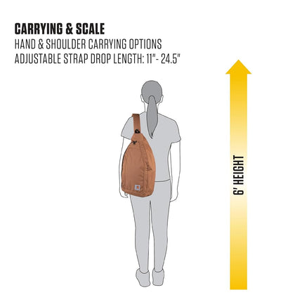 Carhartt Unisex's Durable Sling Bag, Side Release Buckle, Tablet Sleeve and Adjustable Strap, Crossbody Backpack (Seabrook), One Size