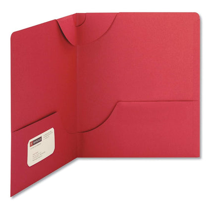 Carpeta Smead Lockit de dos bolsillos de gran resistencia, tamaño carta, roja, 25 por caja (87980)