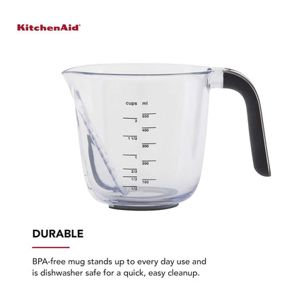 KitchenAid Universal Easy View Angled Measuring Cup, Medium, Clear with Black Handle
