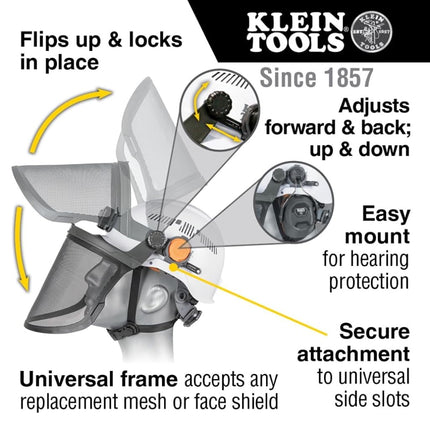 Klein Tools 60477 Tinted Replacement Face Shield Lens, Lightweight, Anti-Fog, for Klein Cap Style Hard Hat Shields Cat. Nos. 60472 and 60473