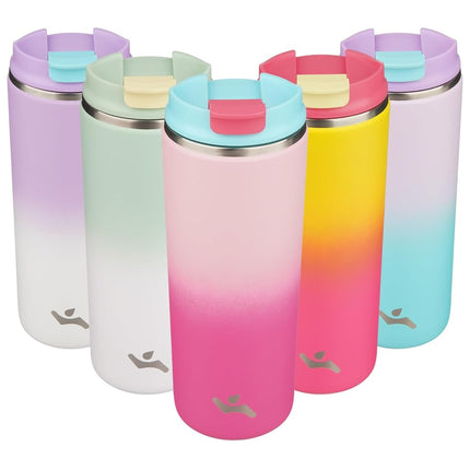 Konokyo Tumbler with Lid, 16 oz Travel Coffee Mug Double Wall Vacuum Stainless Steel Thermal Metal Cup Insulated Water Bottle,Cherry