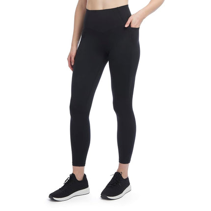 Jockey Womens Contour Pocket High Waist Full Length Leggings, Deep Black, XL