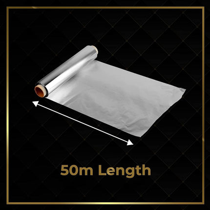 100m - 2 x LuxLiv 50m High Quality Heavy Duty 20 Micron Kitchen Foil Catering Aluminium Tin Foil Roll - 30cm Wide