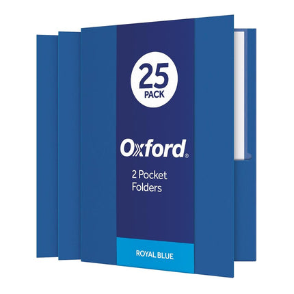 Oxford Twin Pocket Folders, Letter Size, Royal Blu