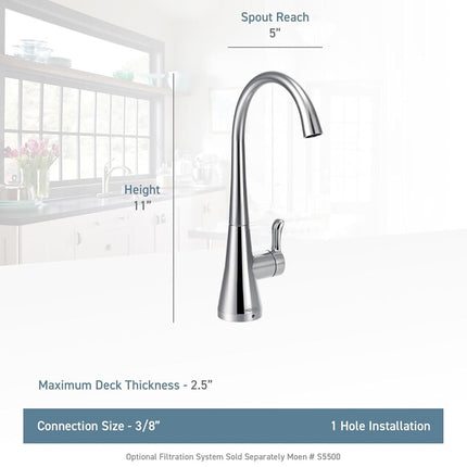 Moen S5520SRS Sip Transitional One-Handle High Arc Beverage Faucet, Spot Resist Stainless