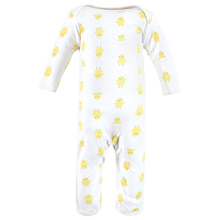 Hudson Baby baby-girls Cotton Coveralls, Eggstra Cute, 0-3 Months