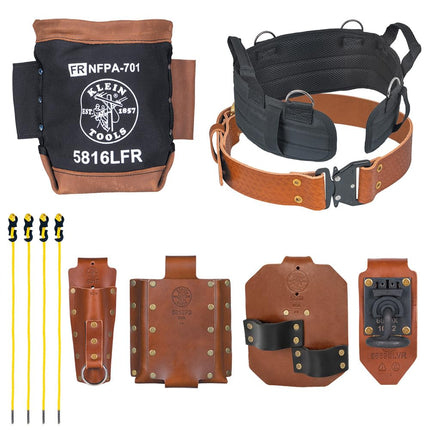 Klein Tools 5800IWBL Ironworker Tool Holder Belt System, 8-Piece Set, Quick-Release Belt, Bolt Bag, Holders, Tension Straps, Pro-Pad, Large