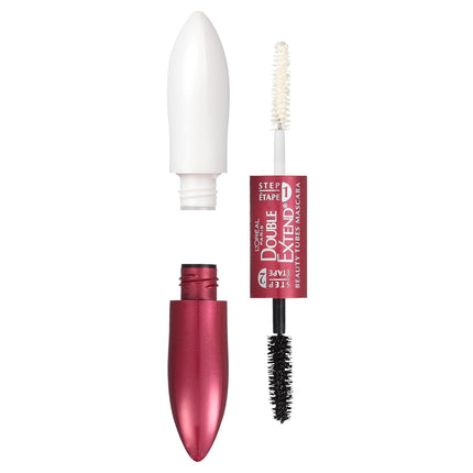 Máscara de pestañas L'Oréal Paris Double Extend Beauty Tubes alargadora, negra, 0.33 fl. oz.