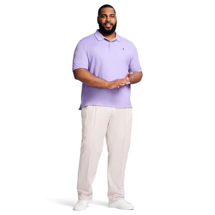 IZOD Men's Big and Tall Advantage Performance Short Sleeve Solid Polo Shirt, Dahlia Purple, Large