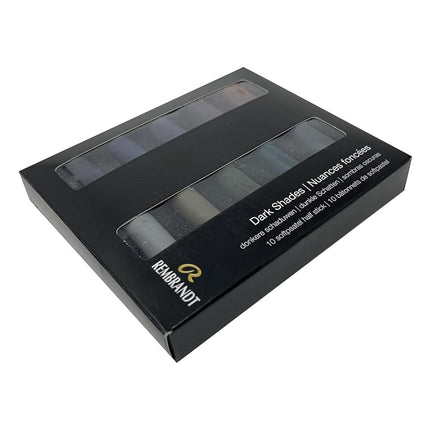 Rembrandt Soft Pastel Micro Set, 10-Piece Half Sticks, Dark Shades Selection
