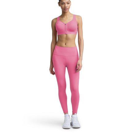 Champion Women's Sports Bra, Motion Control Front-Zip, High-Impact Maximum Support, Breathable, Moisture-Wicking, Pink Cosmos, 40C