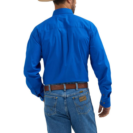 Chemise boutonnée noire unie Wrangler George Strait, bleu roi, 2X Tall