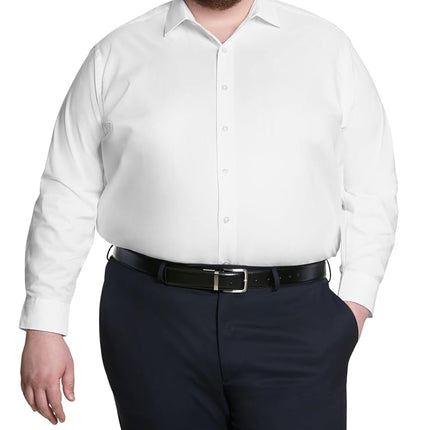 UNLISTED Men's Solid Dress Shirts, White, 3XL 19" Neck 34/35" Sleeve Big