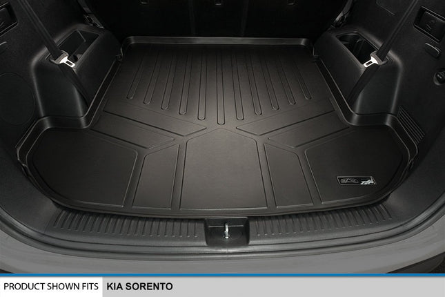 SMARTLINER All Weather Cargo Trunk Liner Floor Mat Behind 2nd Row Black for 2016-2019 Kia Sorento 7-Passenger Model Only