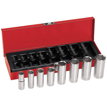 Klein Tools 3/8-Inch Drive Deep Socket Wrench Set, 8-Piece