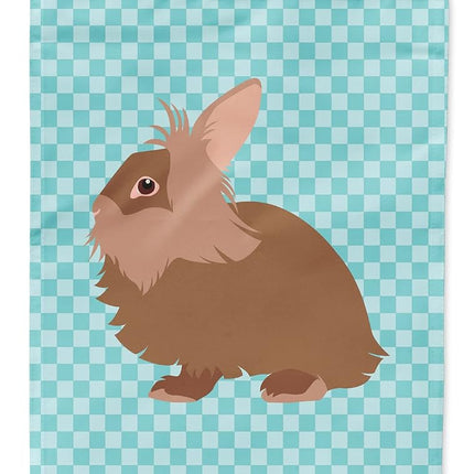 Caroline's Treasures BB8134GF Bandera de jardín a cuadros azul con conejo Lionhead, tamaño, multicolor