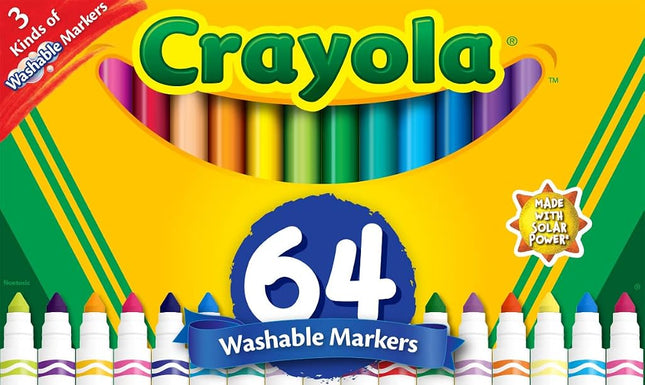 Crayola Ultra-Clean Broad Line Washable Markers-Assorted Colors 64/Pkg
