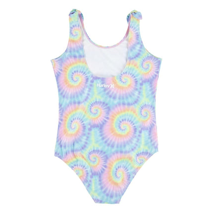 Traje de baño de una pieza Hurley para niñas, multicolor, talla extra grande