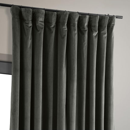 HPD Half Price Drapes Blackout Curtain Signature Velvet-Extra Wide VPCH-VET1220-84 (1 Panel), 100 X 84, Gunmetal Grey, Polyester Blend, 100 in x 84 in