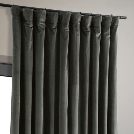 HPD Half Price Drapes Blackout Curtain Signature Velvet-Extra Wide VPCH-VET1220-84 (1 Panel), 100 X 84, Gunmetal Grey, Polyester Blend, 100 in x 84 in