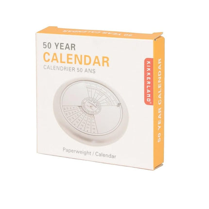 Kikkerland 50-Year Calendar Paperweight for Desk or Office