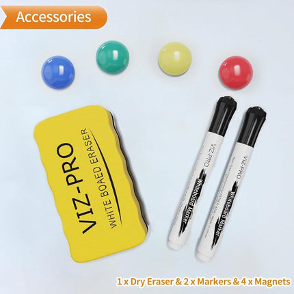VIZ-PRO Magnetic Whiteboard/Dry Erase Board, 18 X 12 Inches, Includes 1 Eraser & 2 Markers & 4 Magnets…