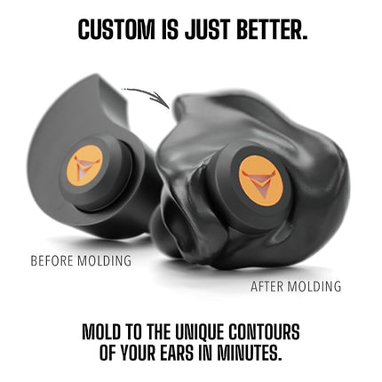 Decibullz Percussive Moldable Earplugs for Hunting & Shooting, Gun Range Hearing Protection for Shooters, Reusable Ear Plugs for Shooting Range
