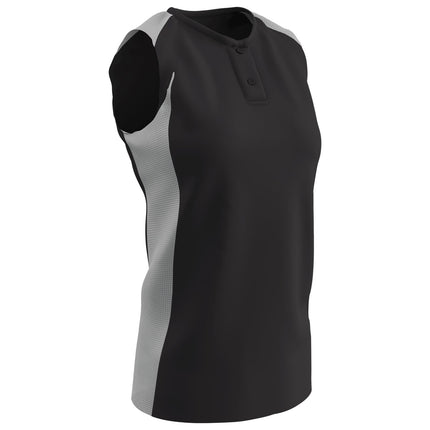 CHAMPRO Check Baseball Jersey, Youth Medium, Black