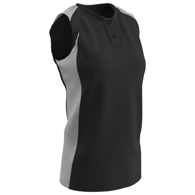 CHAMPRO Check Baseball Jersey, Youth Medium, Black